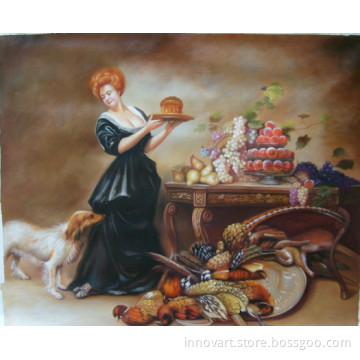 hand drawing classical art oil painting on canvas